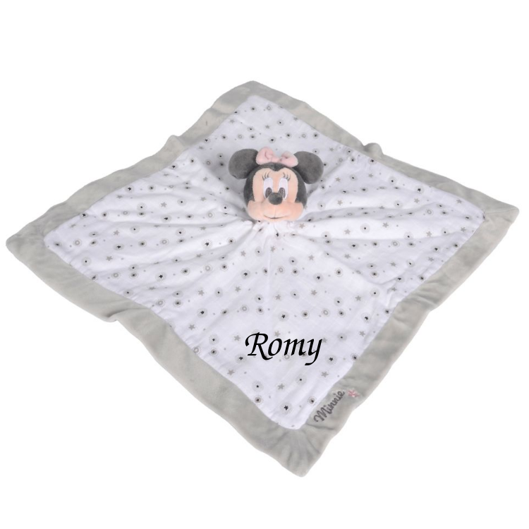 minnie mouse big baby comforter white grey star 